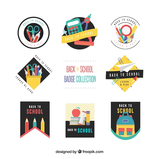 Free Vector back to school badge collection