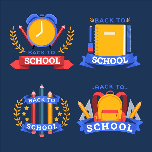 Back to school badges collection