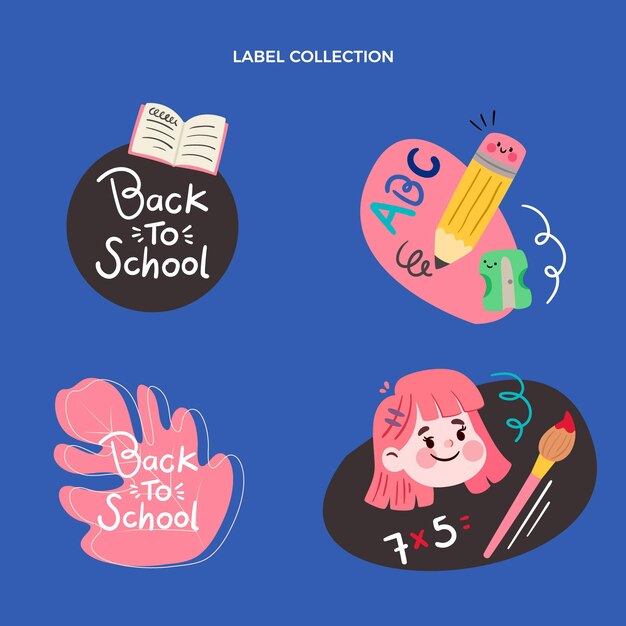 Back to school badges collection