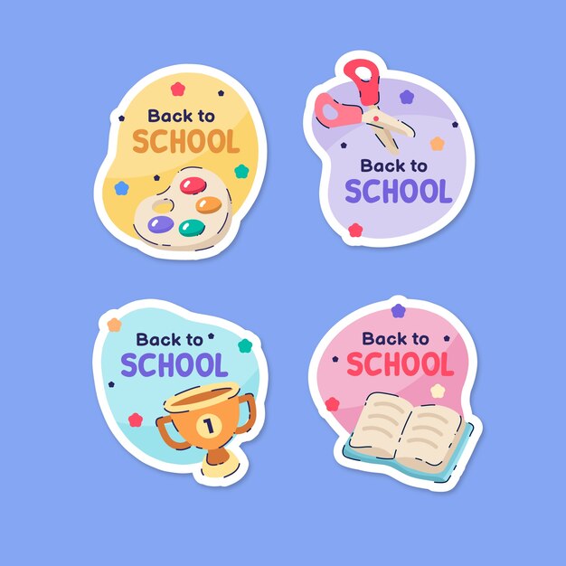 Back to school badges design template