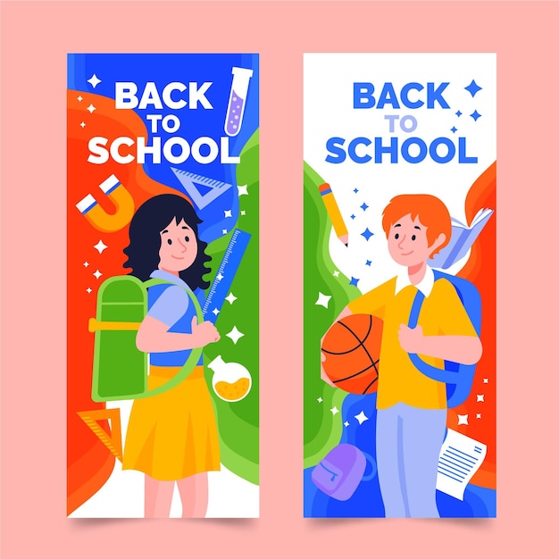 Back to school banners drawing