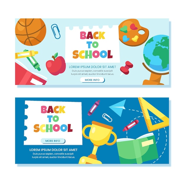 Back to school banners set