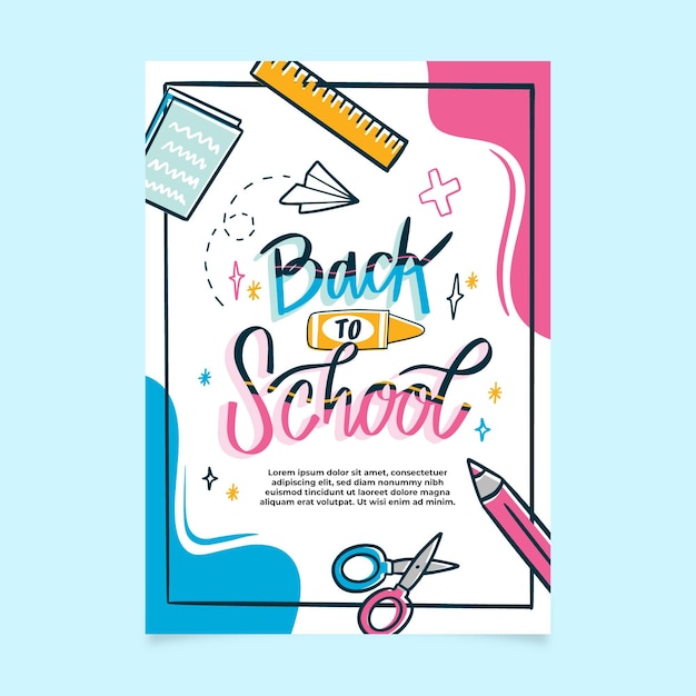 Free vector back to school card template