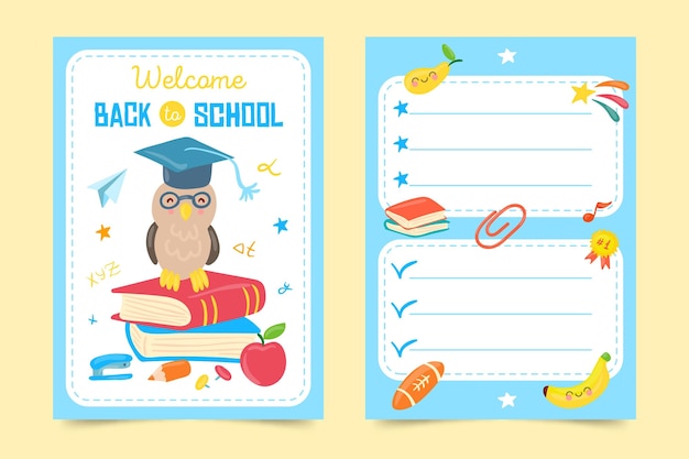 Back to school card template