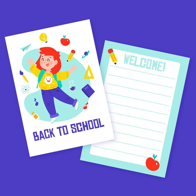 Back to school card template