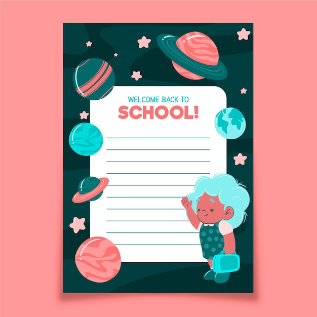 Back to school card template