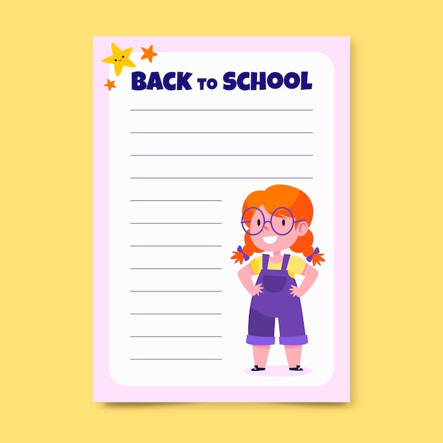 Back to school card template