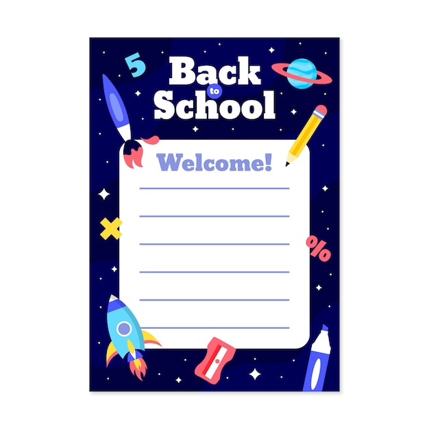 Free Vector back to school card template