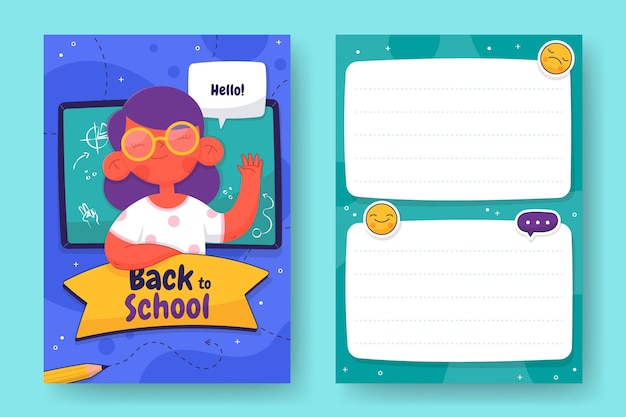 Back to school card template