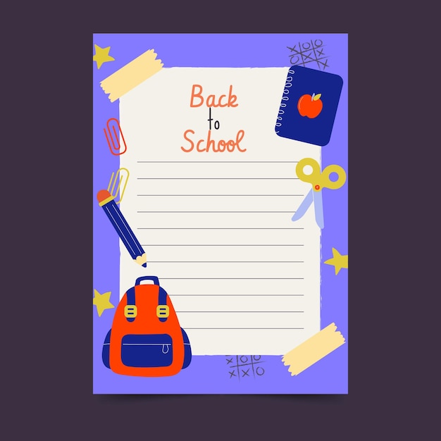 Free Vector back to school card template