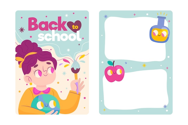 Back to school card template