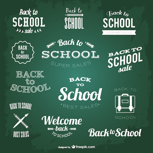 Free Vector back to school chalk elements 