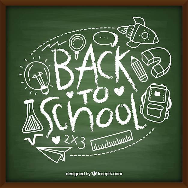 Free Vector back to school chalkboard background