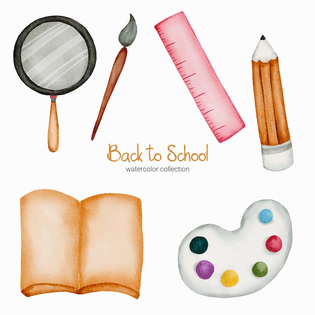 Back to school concept. Education school stationery and supplies.