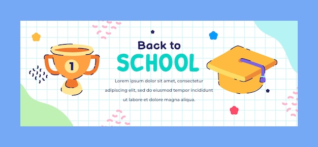 Back to school facebook cover design template