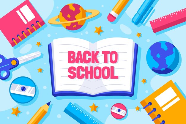 Back to school flat background