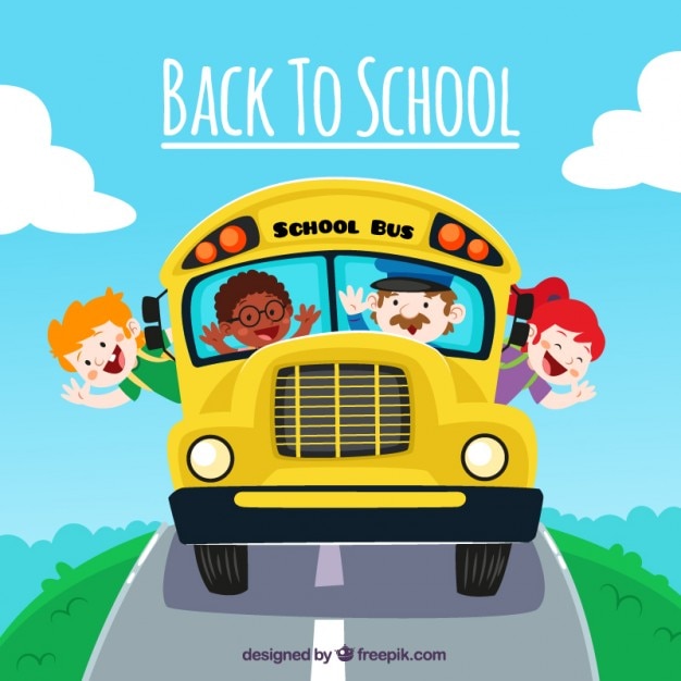 Free Vector back to school funny cartoon