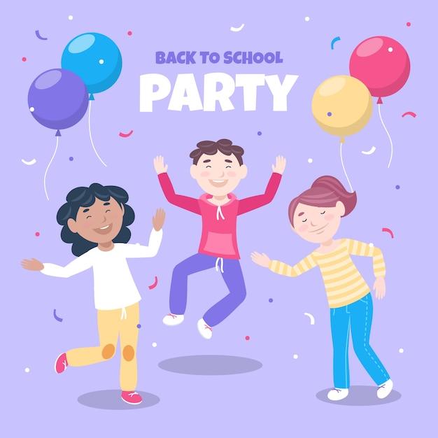 Back to school hand drawn flat illustration