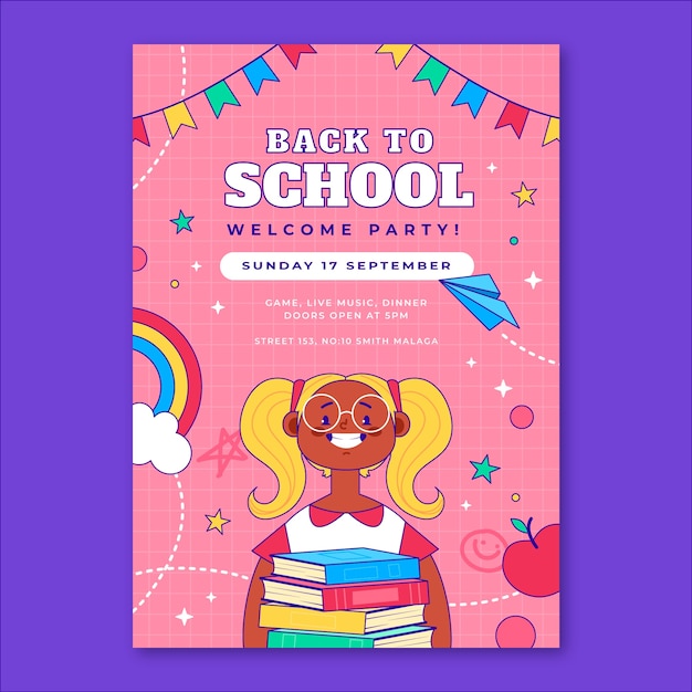 Back to school hand drawn poster