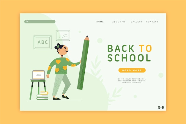 Free Vector back to school homepage design