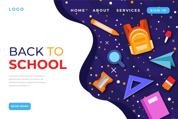 Back to school homepage template