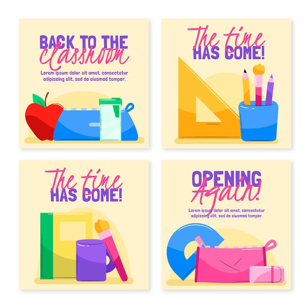 Back to school instagram posts collection