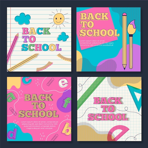 Free vector back to school instagram posts