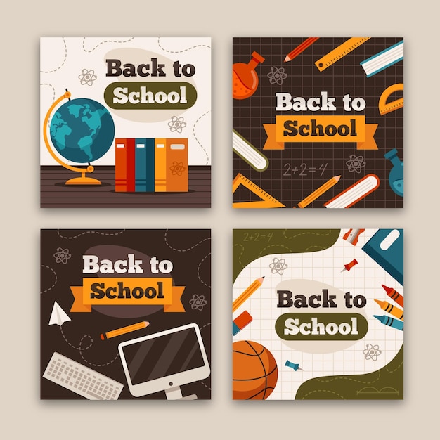 Free vector back to school instagram stories design