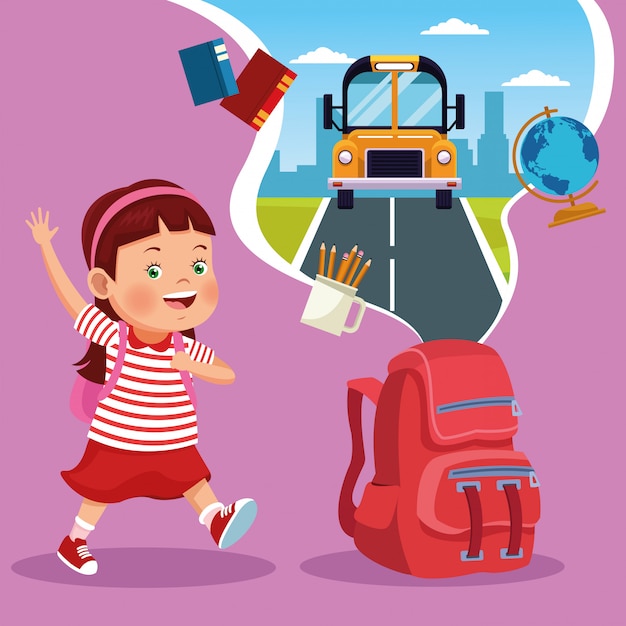 Free Vector back to school kids cartoon