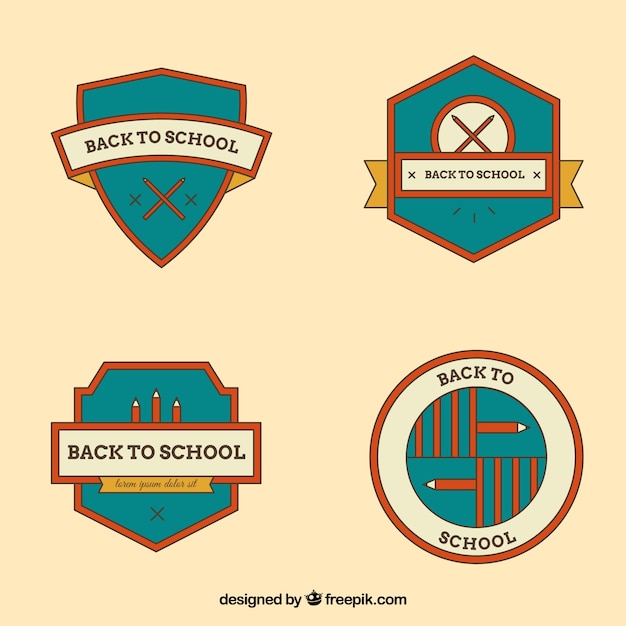 Free Vector back to school label collection