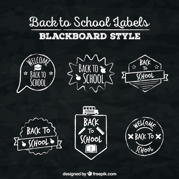 Back to school labels collection with elements