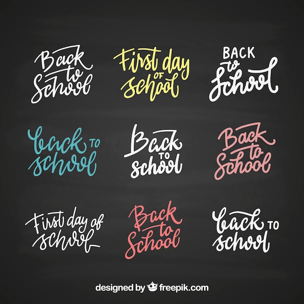 Free Vector back to school labels collection with elements