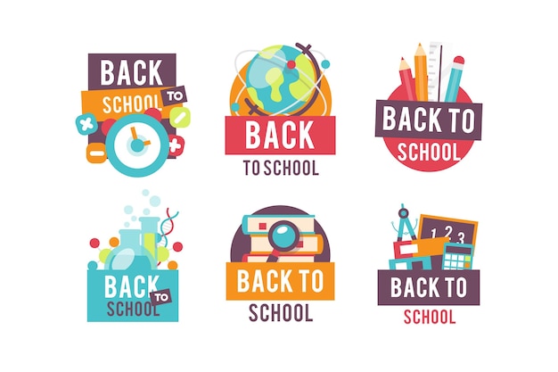 Free Vector back to school labels collection