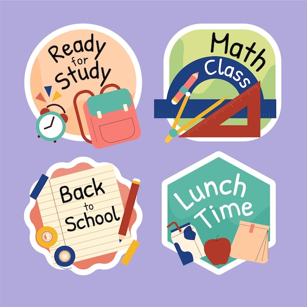 Back to school labels collection