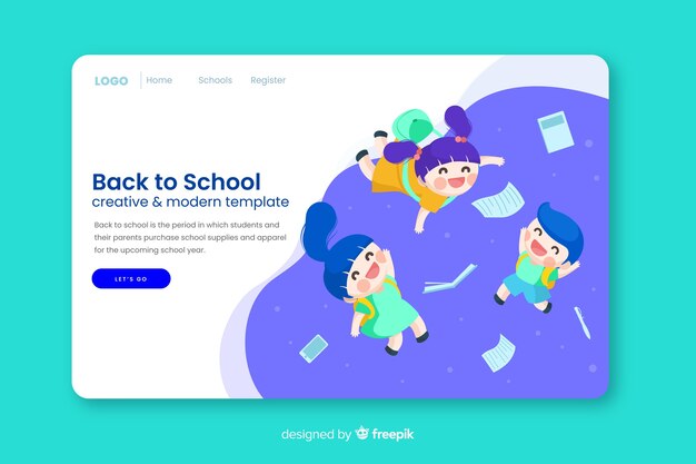 Back to school landing page template