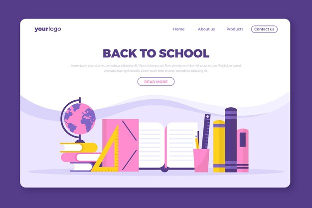 Back to school landing page template