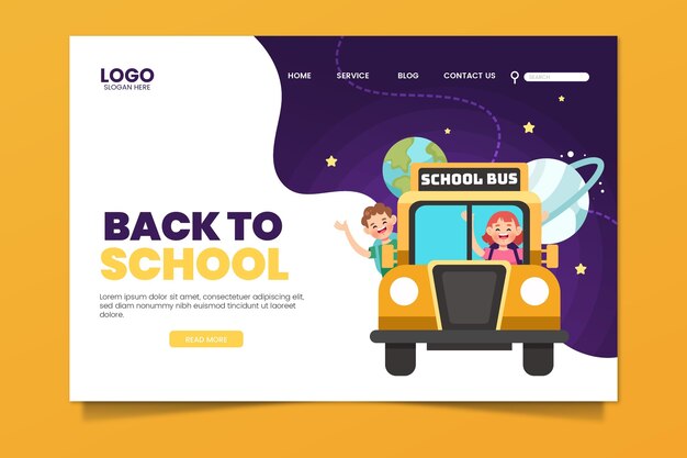 Back to school landing page template