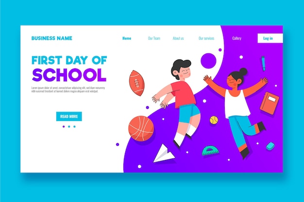 Free Vector back to school landing page template