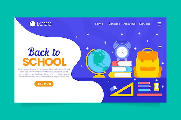 Back to school landing page template