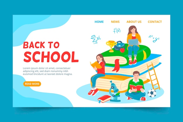 Back to school landing page template