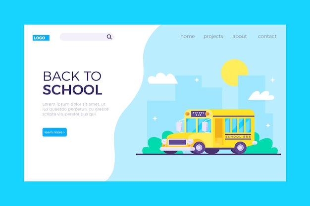 Back to school landing page template