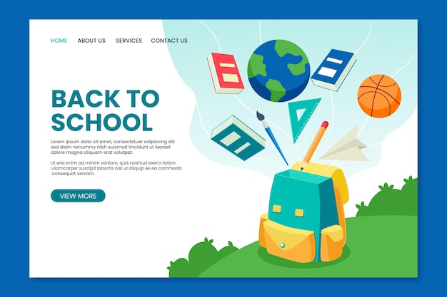 Back to school landing page template