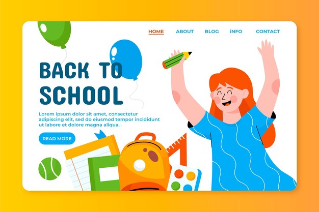 Back to school landing page template