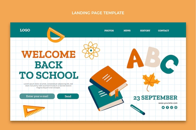 Back to school landing page template