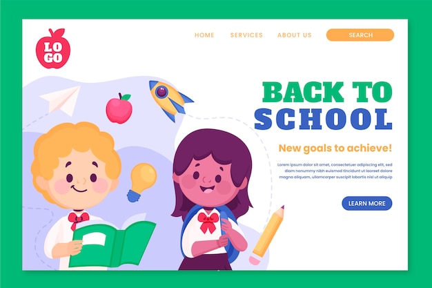 Back to school landing page template