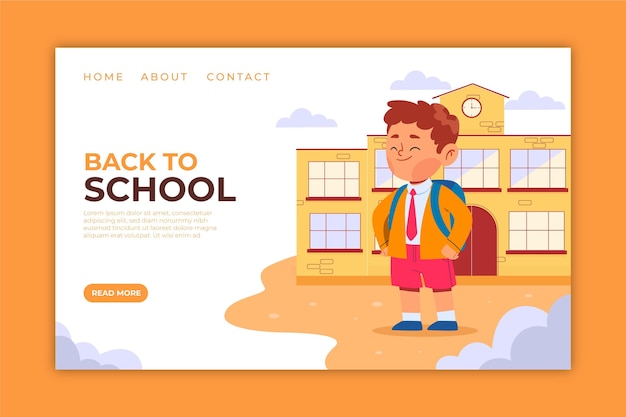 Back to school landing page template