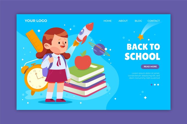 Back to school landing page template