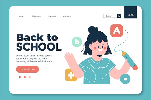 Back to school landing page template