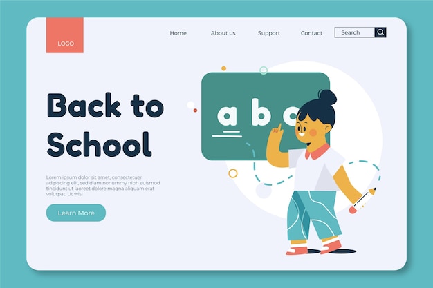 Back to school landing page template