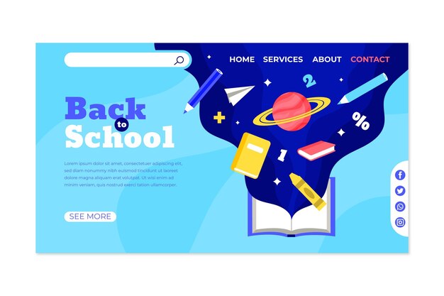 Back to school landing page template